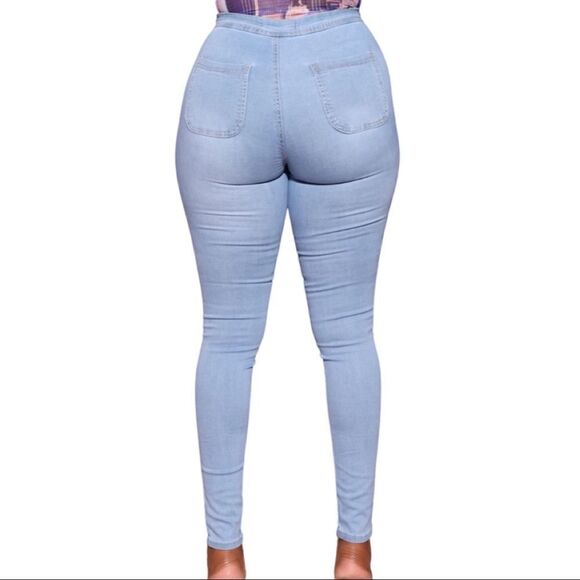 Light Blue Mega Stretch Jeans - Small - Fits Size 1 - Size 5 - Picture 4 of 7